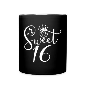 Sweet Sixteen Mignon cadeau de 16 ans - Mug uni - noir - Devant