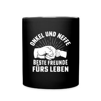 Onkel und neffe beste freunde fürs leben - Tasse einfarbig - Schwarz - Vorne