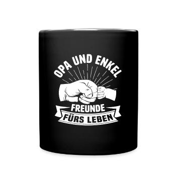 Opa und enkel freunde fürs leben - Tasse einfarbig - Schwarz - Vorne