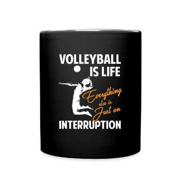 Sports Player Beach Ball Heartbeat - Full Colour Mug - black - Front
