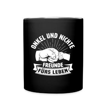 Onkel und nichte freunde fürs leben - Tasse einfarbig - Schwarz - Vorne
