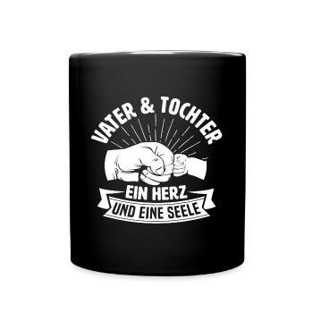 Vater und tochter ein herz und eine seele papa - Tasse einfarbig - Schwarz - Vorne