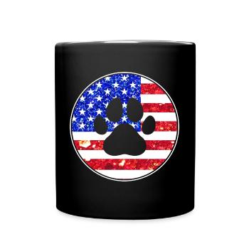 America Paw Dog July 4 USA - Full Colour Mug - black - Front