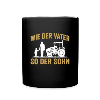 Vater landwirt traktor wie der vater so der sohn - Tasse einfarbig - Schwarz - Vorne