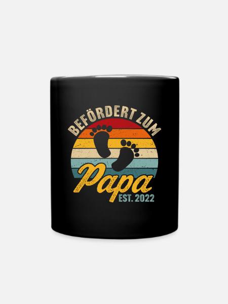 Retro befördert zum papa 2022 ich werde vater 2022 - Tasse einfarbig - Schwarz