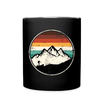 Retro Peak Trail Circle - Full Colour Mug - black - Front