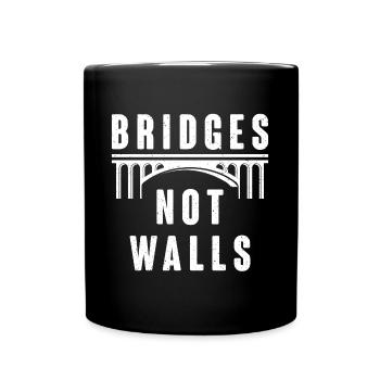 Ponts pas Murs Solidarité Amour Démo - Mug uni - noir - Devant