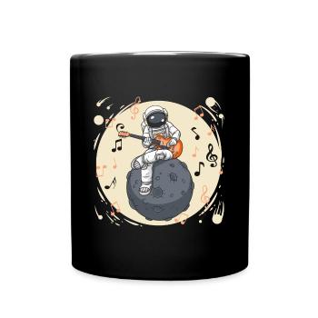 Astronaut mit Gitarre Musiker Geschenkidee - Tasse einfarbig - Schwarz - Vorne