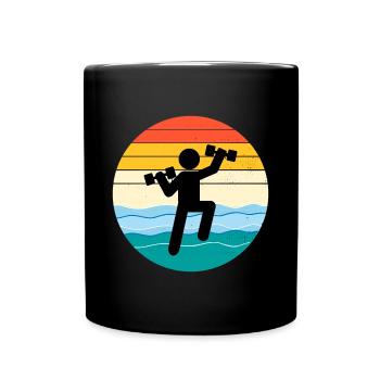 Water Aqua aerobics Aquatic fitness Vintage Retro - Full Colour Mug - black - Front