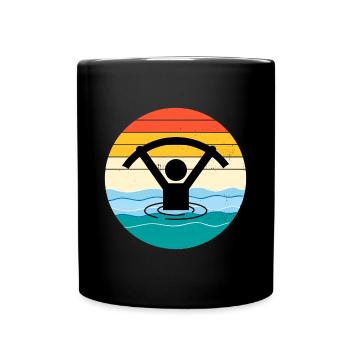 Wasser Aqua Aerobic Aquatic Fitness Vintage Retro - Tasse einfarbig - Schwarz - Vorne