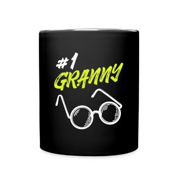 Statement Seniorin Brille Beste Omi Oma Großmutter - Tasse einfarbig - Schwarz - Vorne
