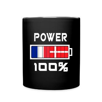 Le Danemark et la France alimentent 100% - Mug uni - noir - Devant