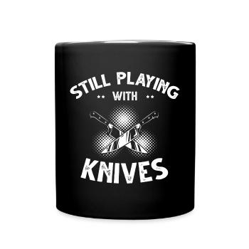 Games with Knife Knife Collector Knife Fan - Full Colour Mug - black - Front