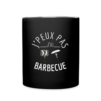 j peux pas j ai barbecue - Mug uni - noir - Devant