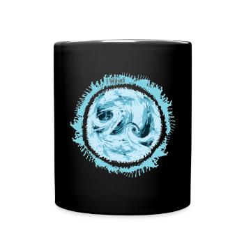 Stürmischer Wasserwirbel Design - Tasse einfarbig - Schwarz - Vorne