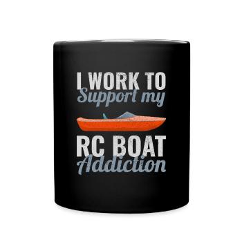 Rc Boat Racing Electric Powerboat Speedboat Race - Full Colour Mug - black - Front