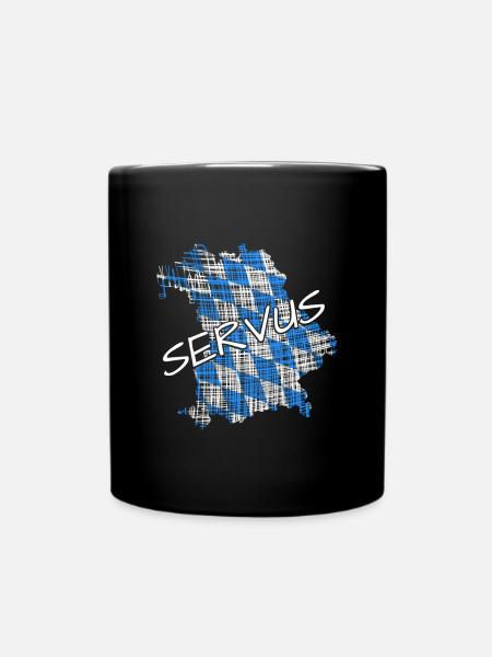 Servus Bayern - Tasse einfarbig - Schwarz