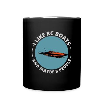 Rc Boat Racing Electric Powerboat Speedboat Race - Full Colour Mug - black - Front