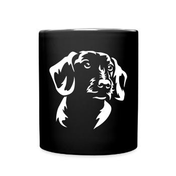 Dackel Kopf "Black Edition" - Tasse einfarbig - Schwarz - Vorne