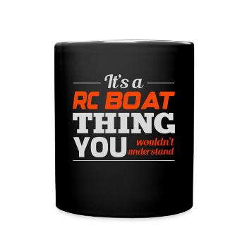 Rc Boat Racing Electric Powerboat Speedboat Race - Full Colour Mug - black - Front