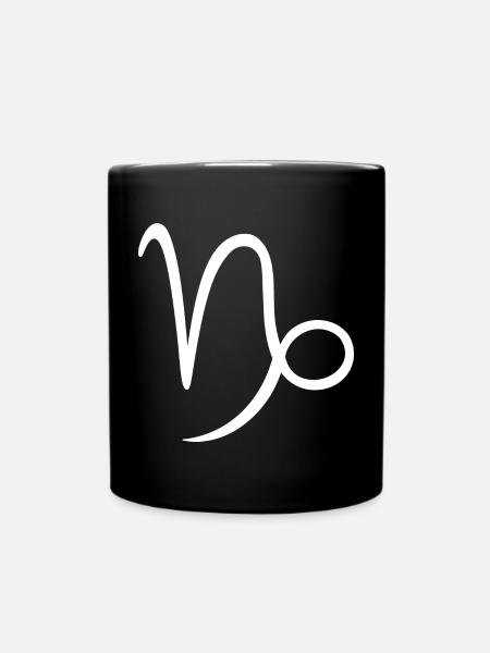 Sternzeichen Steinbock - Tasse einfarbig - Schwarz