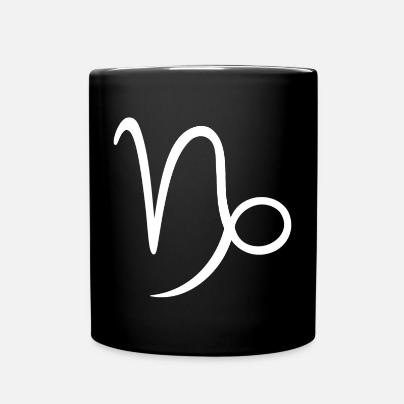 Sternzeichen Steinbock - Tasse einfarbig - Schwarz