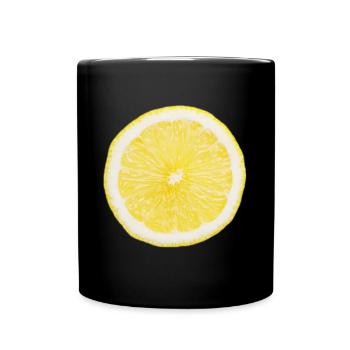 Halbe Zitrone - Tasse einfarbig - Schwarz - Vorne