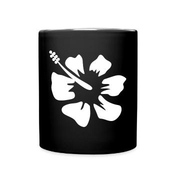 Flower White White Flower Flowers White Hibiscus - Full Colour Mug - black - Front