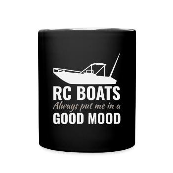 Rc Boat Racing Powerboat Speedboat Offshore Race - Full Colour Mug - black - Front