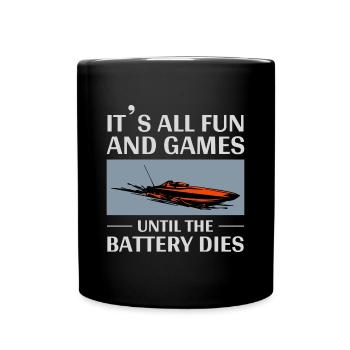 Rc Boat Racing Powerboat Speedboat Offshore Race - Full Colour Mug - black - Front