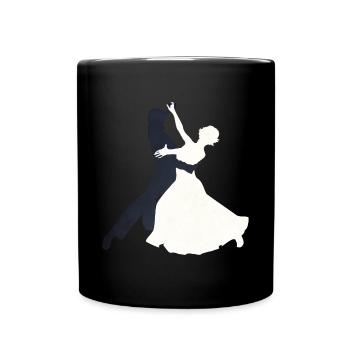 Eleganter Walzer Tanzmotif - Tasse einfarbig - Schwarz - Vorne
