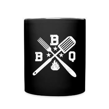BBQ grillen barbecue - Tasse einfarbig - Schwarz - Vorne