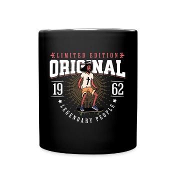 geboren 1962 Vintage Jahrgang 1962 Jesus Design - Tasse einfarbig - Schwarz - Vorne