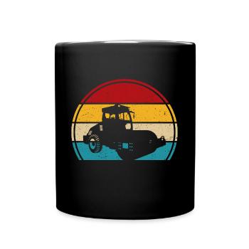 Roller rétro t-shirt rouleau compresseur - Mug uni - noir - Devant
