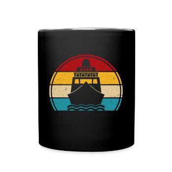 Kreuzfahrt retro schiff bootsführer kreuzfahrer - Tasse einfarbig - Schwarz - Vorne