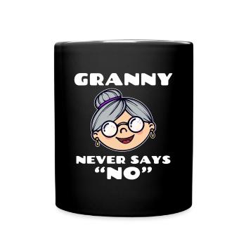 Großmutter Oma Alte Frau Seniorin Brille Statement - Tasse einfarbig - Schwarz - Vorne