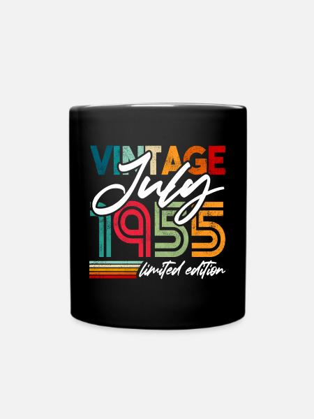 Millésime né juillet 1955 Anniversaire juillet 1955 - Mug uni - noir