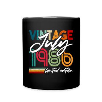 Vintage born July 1986 Birthday July 1986 - Full Colour Mug - black - Front