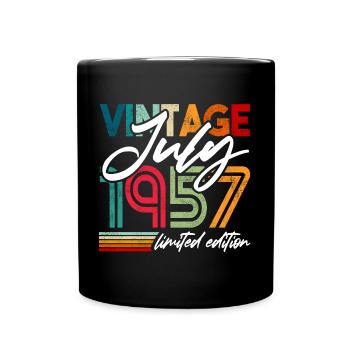 Vintage geboren Juli 1957 Geburtstag Juli 1957 - Tasse einfarbig - Schwarz - Vorne