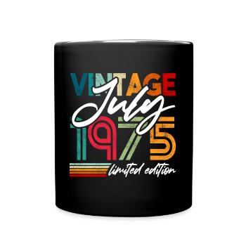 Vintage born July 1975 Birthday July 1975 - Full Colour Mug - black - Front
