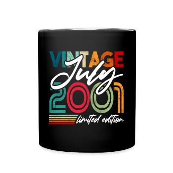 Millésime né juillet 2001 Anniversaire juillet 2001 - Mug uni - noir - Devant