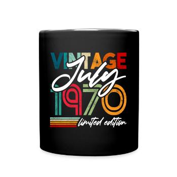 Millésime né juillet 1970 Anniversaire juillet 1970 - Mug uni - noir - Devant
