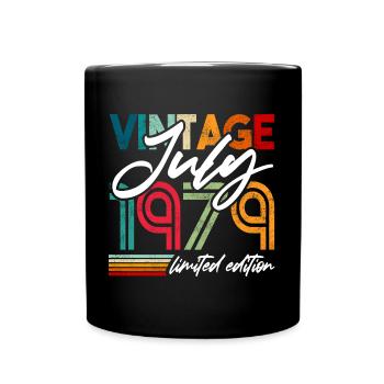 Millésime né juillet 1979 Anniversaire juillet 1979 - Mug uni - noir - Devant