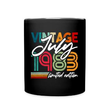 Millésime né juillet 1983 Anniversaire juillet 1983 - Mug uni - noir - Devant