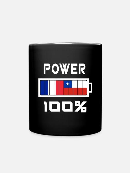 Chile und Frankreich machen 100% - Tasse einfarbig - Schwarz