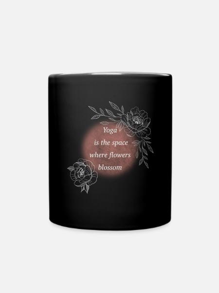 Yoga Room of Flower Power - Full Colour Mug - black