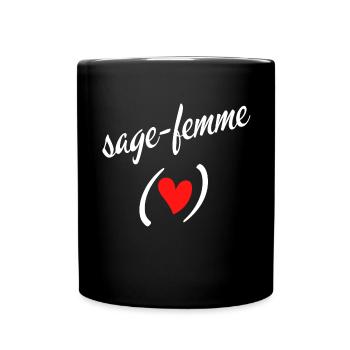 j'aime ma sage femme - Mug uni - noir - Devant