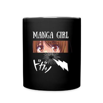 manga girl princesse kawaii japon - Mug uni - noir - Devant