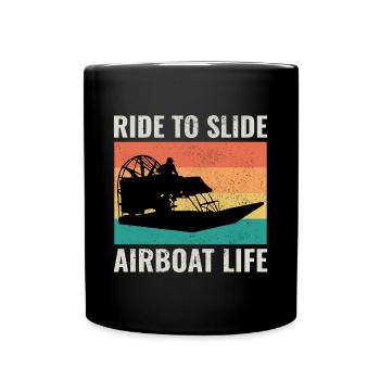 Airboat Fanboot Airboating Vintage Retro - Tasse einfarbig - Schwarz - Vorne