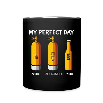 My Perfect Day Air Beer Diving Scuba Plongeurs - Mug uni - noir - Devant